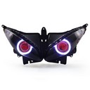 068 Headlight Yamaha Fz6S 2003-2009 Angel Halo Eye Blue Demon Eye Red